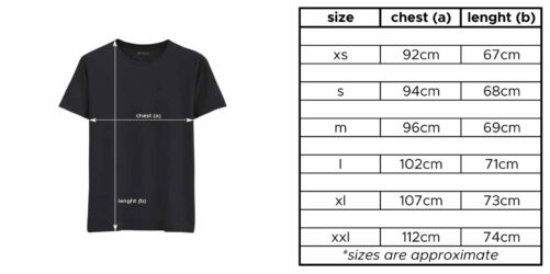 size guide IOTA classic t-shirt